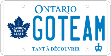Illustration d’une plaque d’immatriculation - Maple Leafs de Toronto