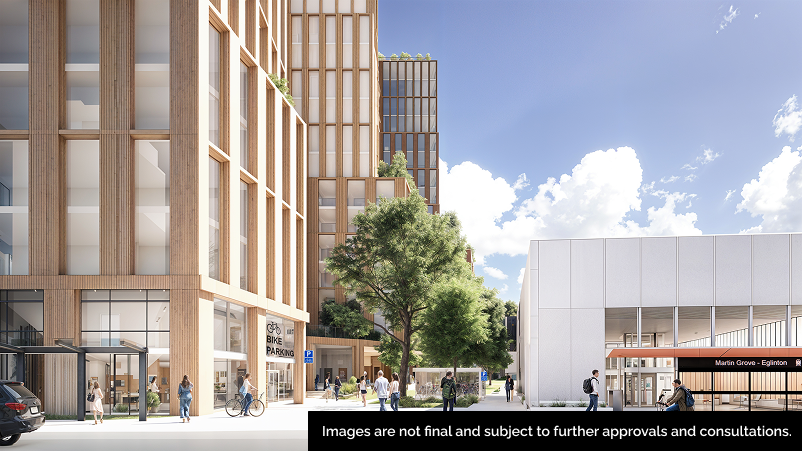 Conceptual design of the proposed Martin Grove transit-oriented community.