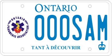 Illustration d’une plaque d’immatriculation - Assoication Paramédic de l’Ontario