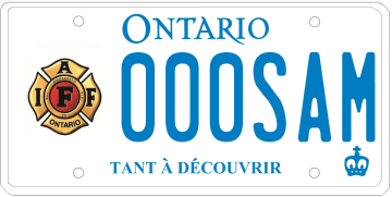 Illustration d’une plaque d’immatriculation - Ontario Professional Fire Fighter Association 
