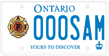 Illustration of Licence Plate — Ontario Professional Fire Fighter