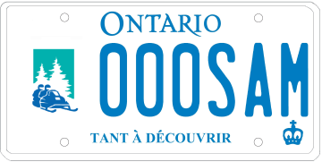 Illustration d’une plaque d’immatriculation - Fèdèrations des Clubs de motoneiges de l' Ontario