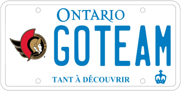Illustration d’une plaque d’immatriculation - Sénateurs d’Ottawa