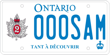 Illustration d’une plaque d’immatriculation - Queens Own Rifles of Canada