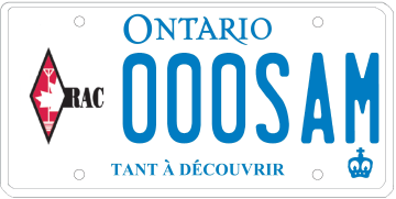 Illustration d’une plaque d’immatriculation - Radio Amateurs du Canada
