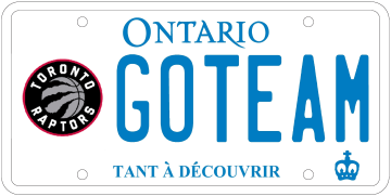 Illustration d’une plaque d’immatriculation - Raptors de Toronto