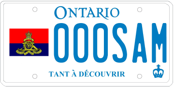 Illustration d’une plaque d’immatriculation - Régiment royal de l’Artillerie canadienne