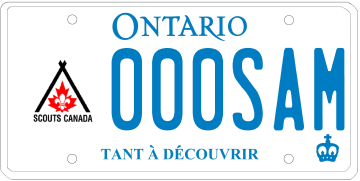Illustration d’une plaque d’immatriculation - Scouts du Canada