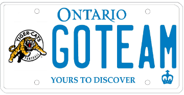 Illustration of Licence Plate — Hamilton Tiger-Cats