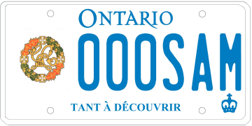 Illustration d’une plaque d’immatriculation - ssociation des Loyalistes de l’Empire Uni du Canada