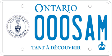 Illustration d’une plaque d’immatriculation - Université de Toronto