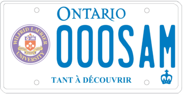 Illustration d’une plaque d’immatriculation - Université Wilfrid Laurier