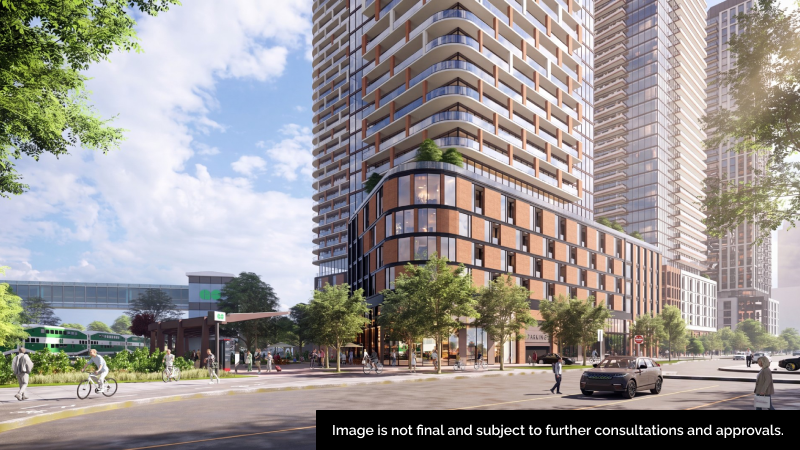 Conceptual design of the proposed Whitby transit-oriented community.
