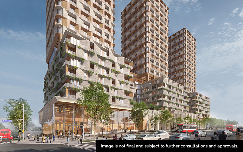 Conceptual design of the proposed Lawrence East transit-oriented community.