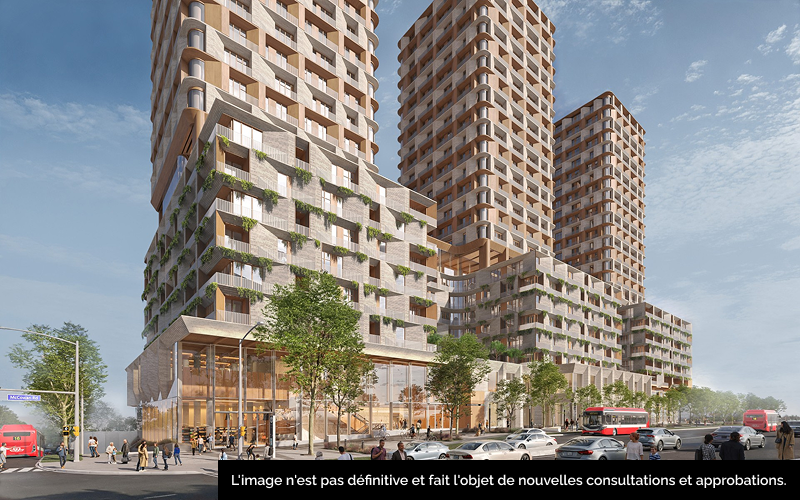 Conception provisoire de la communauté axée sur le transport en commun proposée de Lawrence East.