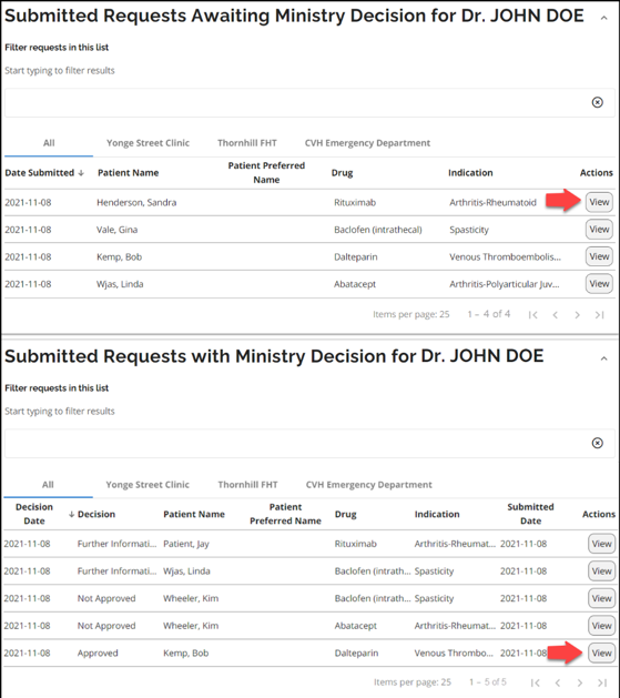 Select an EAP request and click View.  