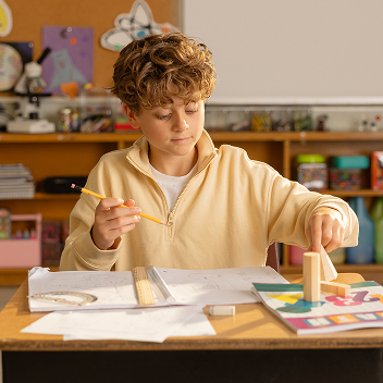 child in a classroom