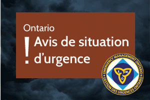 Ontario Avis de situation d'urgence