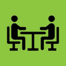 Meeting at a table icon