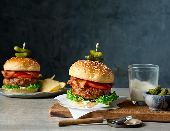 Pork Caesar Burgers