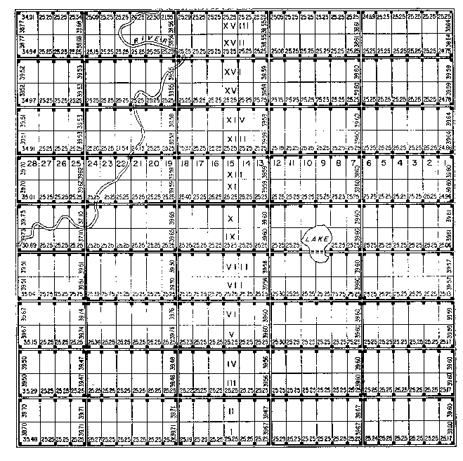 Sketch 4 of Method 81 showing a sectional township with double fronts in accordance with Section 31, subsection 1.