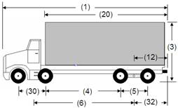 Illustration of Designated Truck 4, a 4-axle truck, as described below.