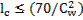 Image of graphic: l subscript c ≤ (70/(C subscript w) squared).