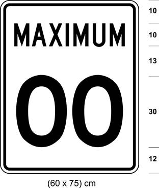 Illustration of sign with text MAXIMUM 00.