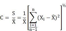 Image d’une équation pour déterminer le calcul du coefficient de variation.